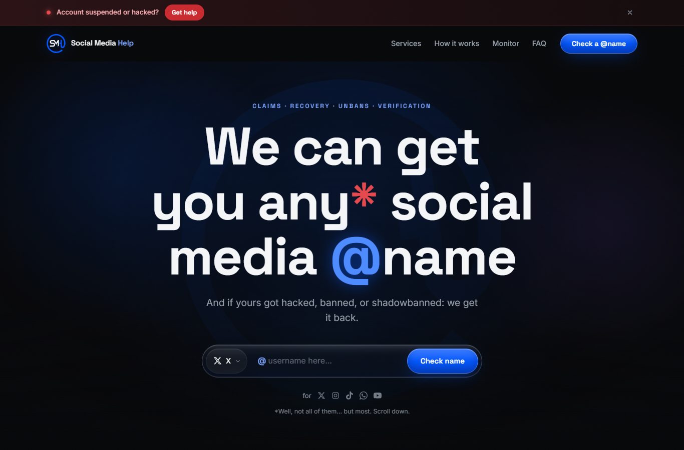 Social media services agency website